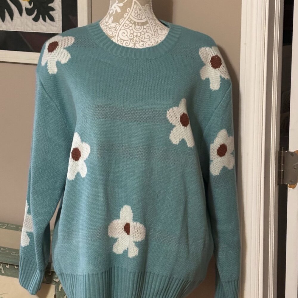 Flower Print Sweater